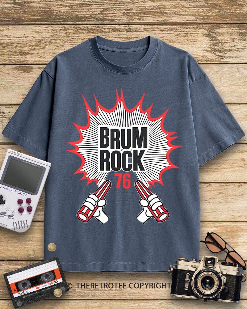 TheRetroTee Brum Rock 76 1970s Cotton T-Shirt
