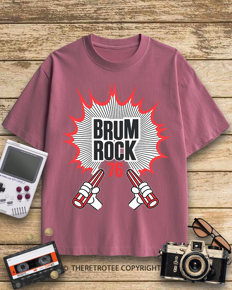 TheRetroTee Brum Rock 76 1970s Cotton T-Shirt