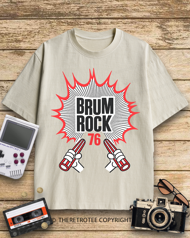TheRetroTee Brum Rock 76 1970s Cotton T-Shirt