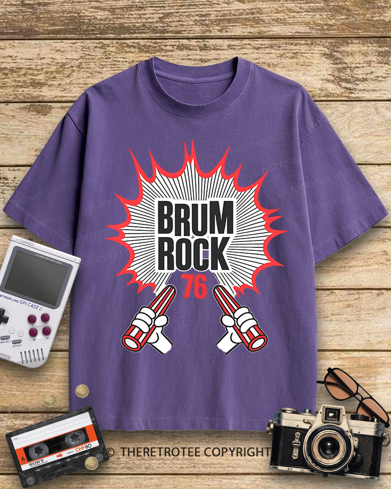 TheRetroTee Brum Rock 76 1970s Cotton T-Shirt