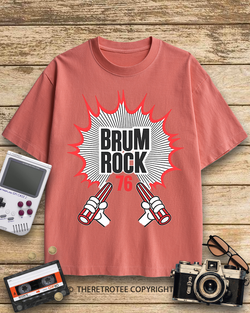 TheRetroTee Brum Rock 76 1970s Cotton T-Shirt