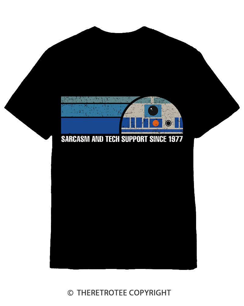 TheRetroTee Sarcasm And Tech Support 1970s Cotton T-Shirt