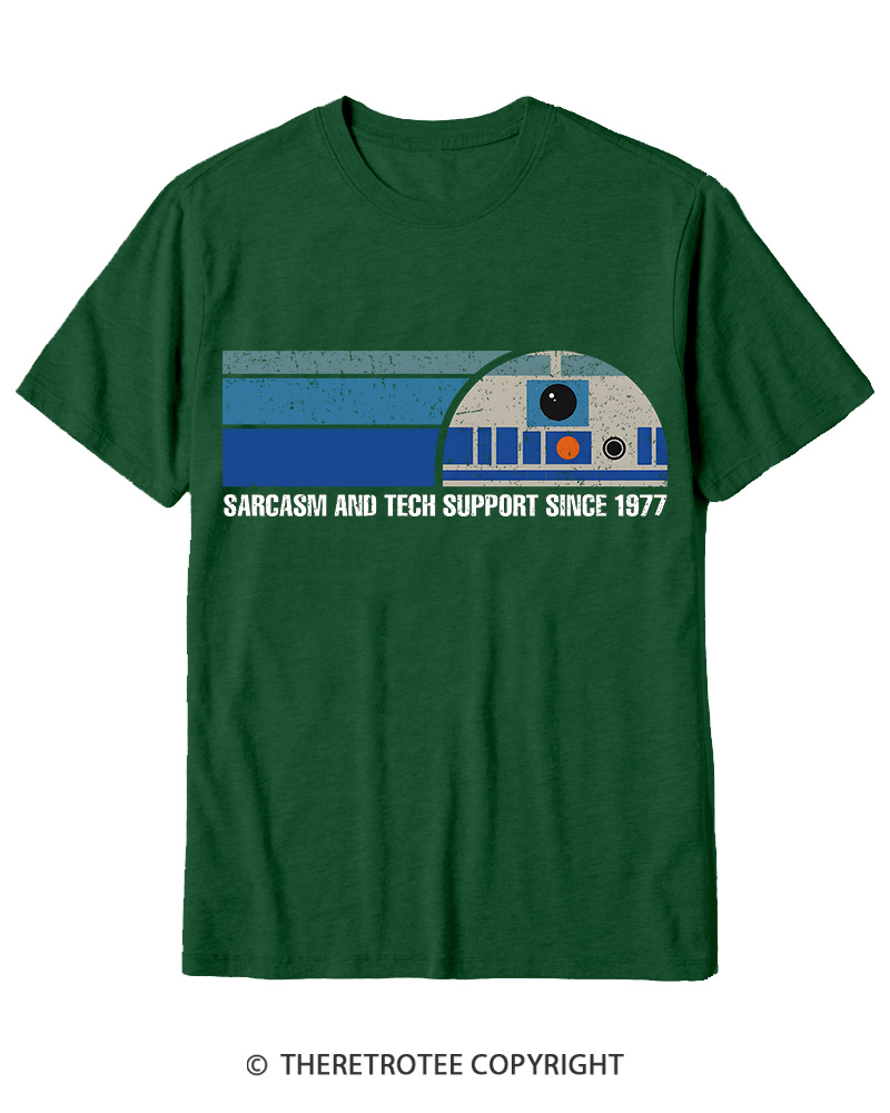 TheRetroTee Sarcasm And Tech Support 1970s Cotton T-Shirt