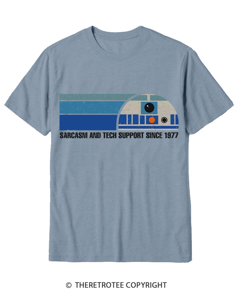 TheRetroTee Sarcasm And Tech Support 1970s Cotton T-Shirt