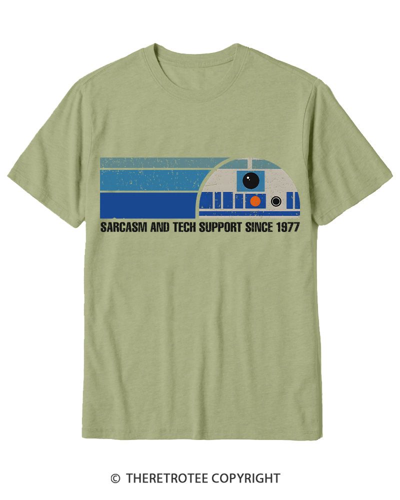 TheRetroTee Sarcasm And Tech Support 1970s Cotton T-Shirt