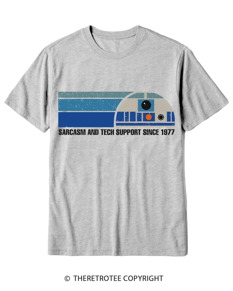 TheRetroTee Sarcasm And Tech Support 1970s Cotton T-Shirt