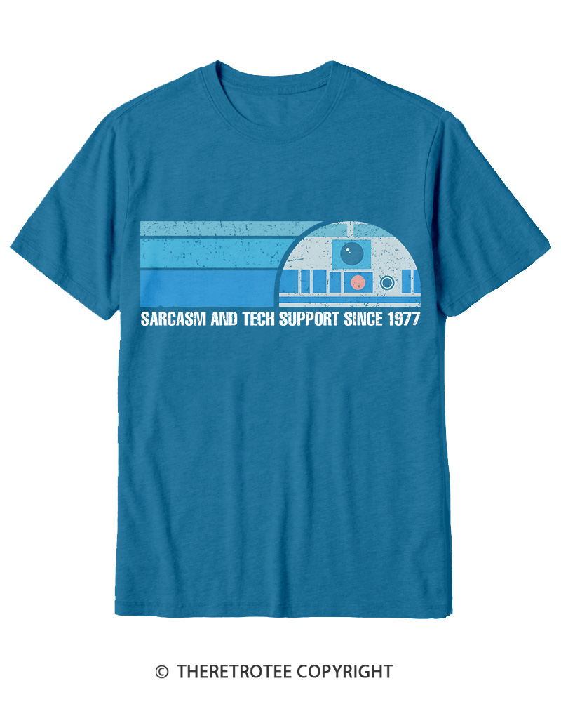 TheRetroTee Sarcasm And Tech Support 1970s Cotton T-Shirt