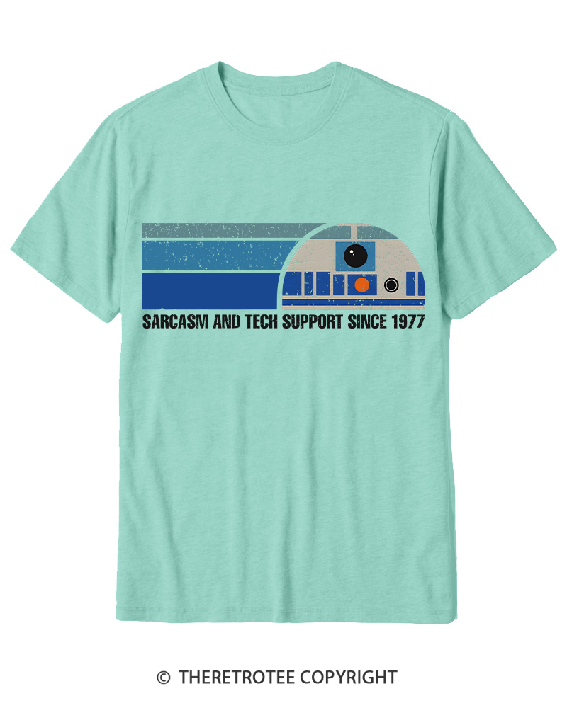 TheRetroTee Sarcasm And Tech Support 1970s Cotton T-Shirt