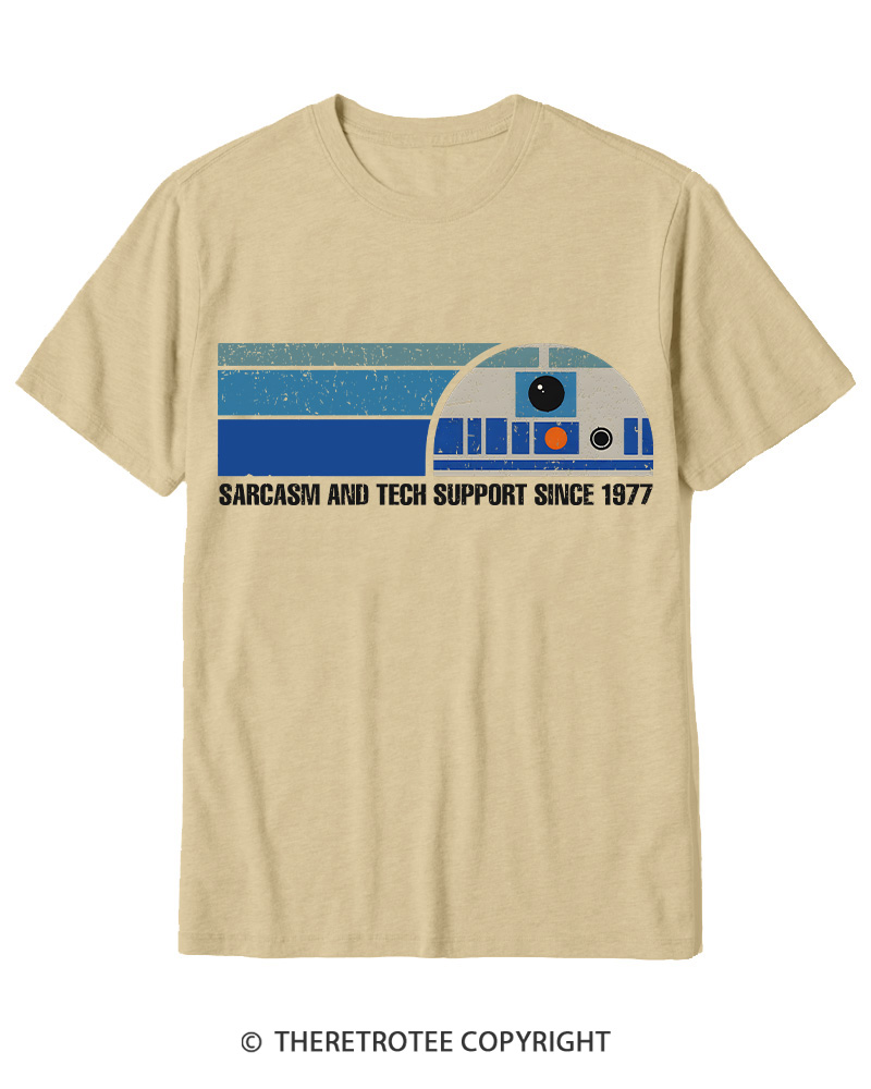 TheRetroTee Sarcasm And Tech Support 1970s Cotton T-Shirt