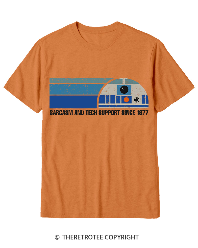TheRetroTee Sarcasm And Tech Support 1970s Cotton T-Shirt