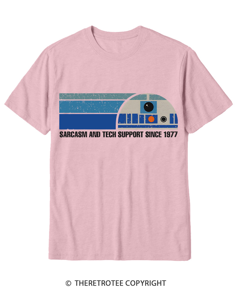 TheRetroTee Sarcasm And Tech Support 1970s Cotton T-Shirt