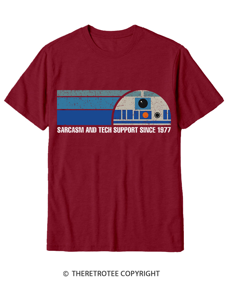 TheRetroTee Sarcasm And Tech Support 1970s Cotton T-Shirt