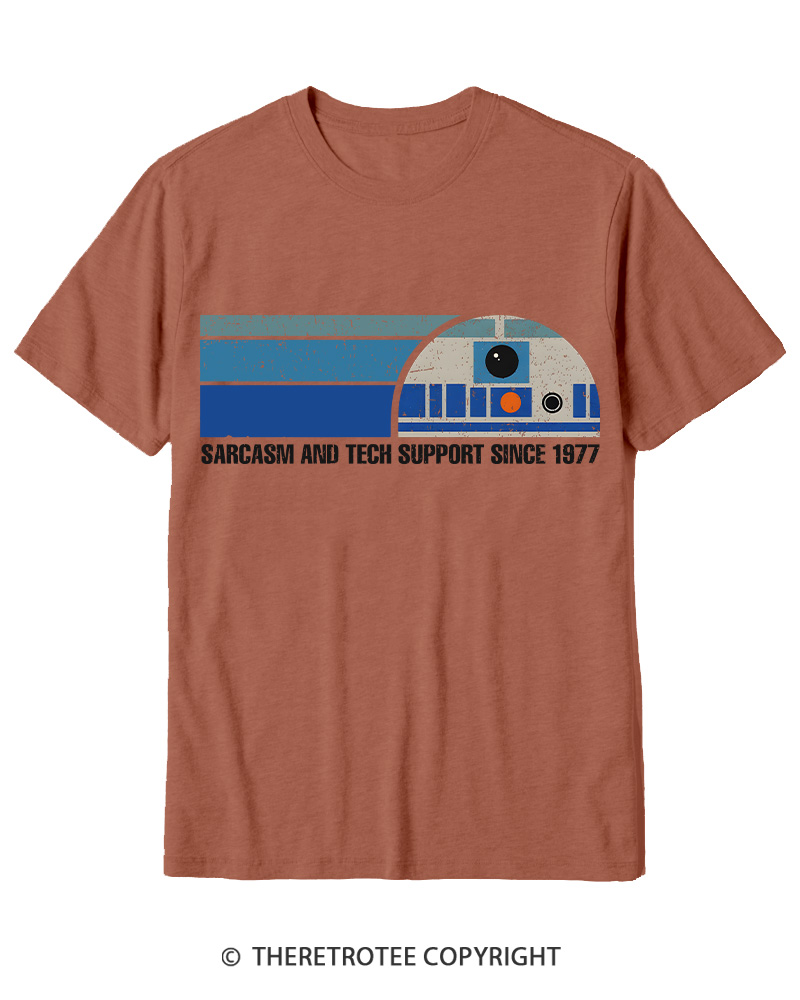 TheRetroTee Sarcasm And Tech Support 1970s Cotton T-Shirt