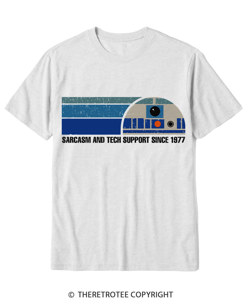 TheRetroTee Sarcasm And Tech Support 1970s Cotton T-Shirt