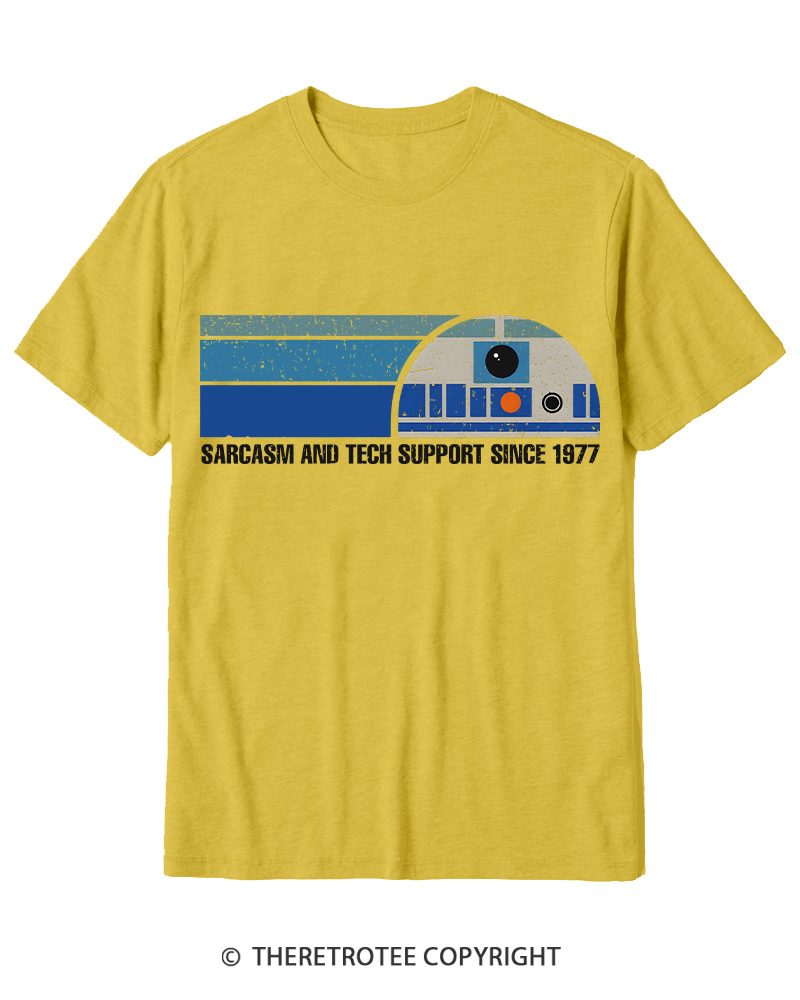 TheRetroTee Sarcasm And Tech Support 1970s Cotton T-Shirt