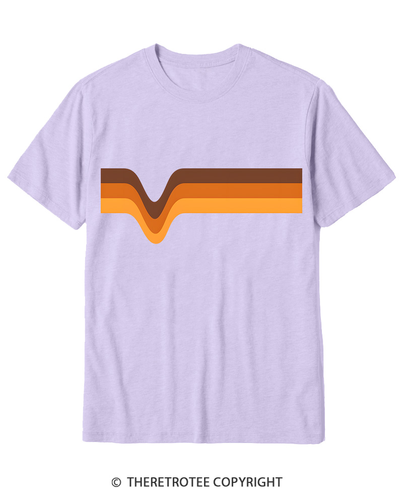 TheRetroTee 1970s Stripes Brown Orange Yellow Cotton T-Shirt
