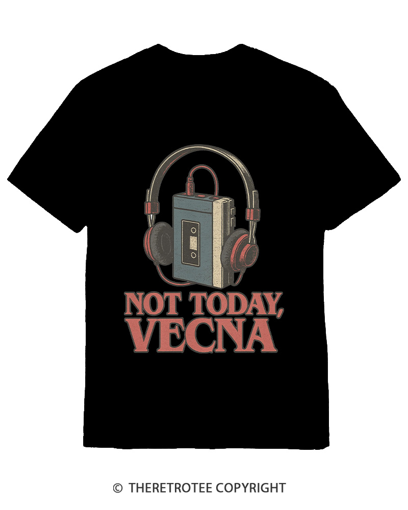 TheRetroTee Not Today Retro Cassette Tape 1980s Cotton T-Shirt