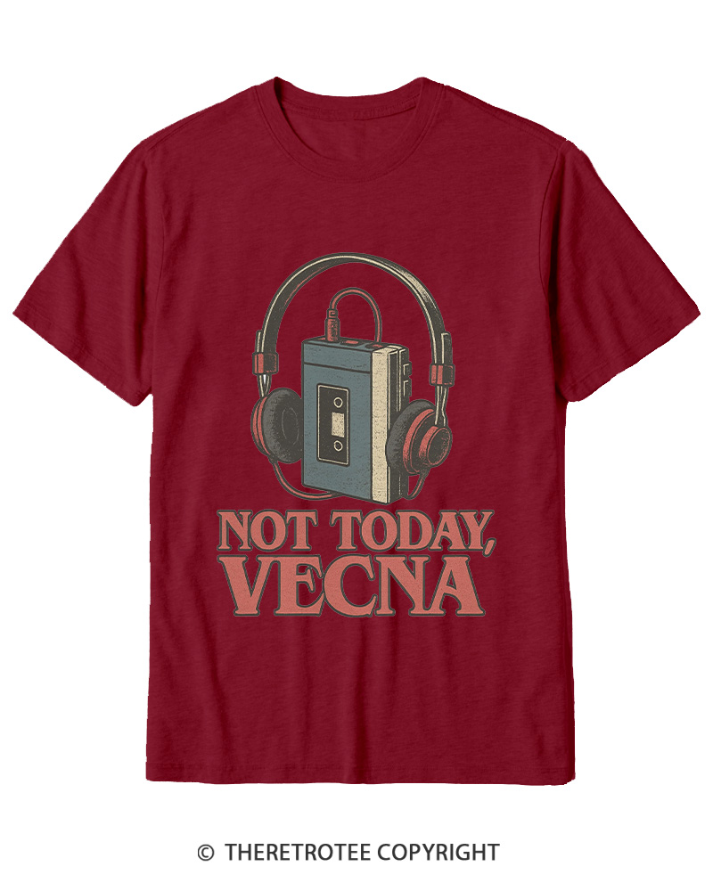 TheRetroTee Not Today Retro Cassette Tape 1980s Cotton T-Shirt