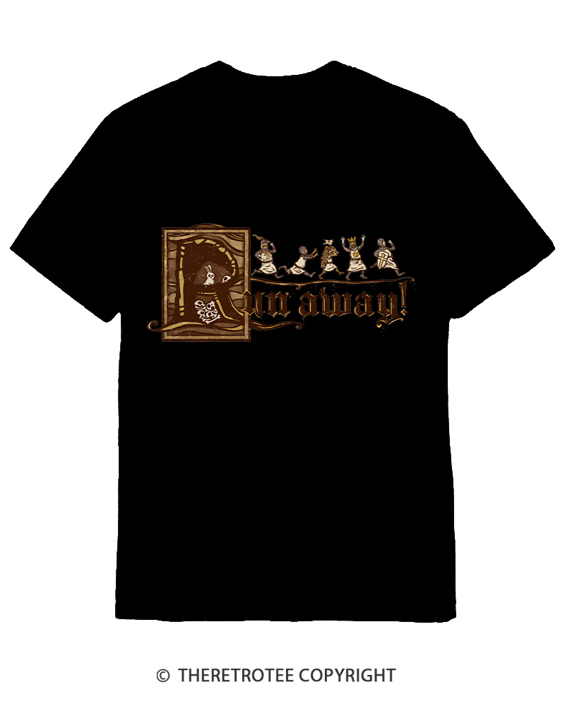 TheRetroTee Run Away 1970s Cotton T-Shirt