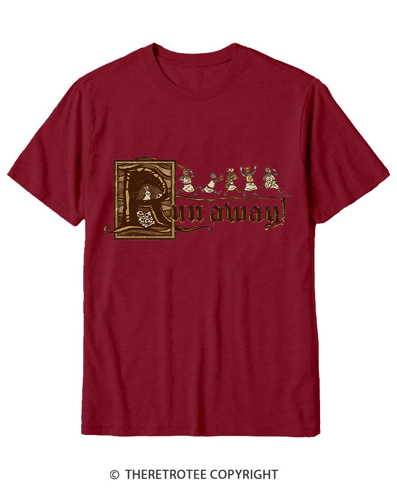 TheRetroTee Run Away 1970s Cotton T-Shirt