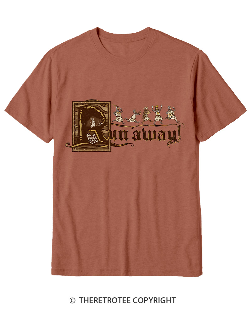 TheRetroTee Run Away 1970s Cotton T-Shirt