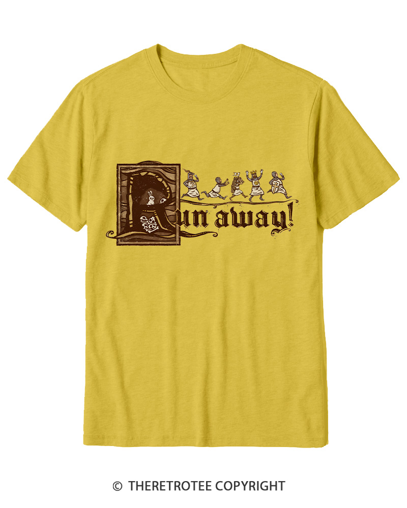 TheRetroTee Run Away 1970s Cotton T-Shirt