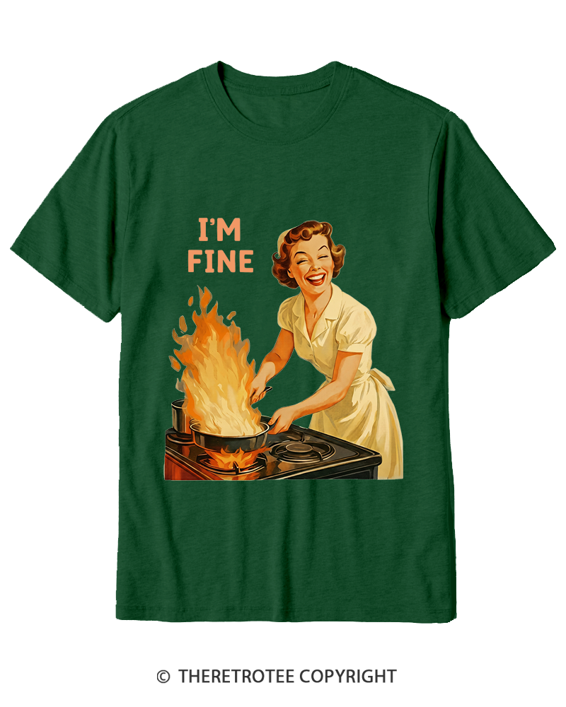 TheRetroTee I’m Fine 1950s Cotton T-Shirt