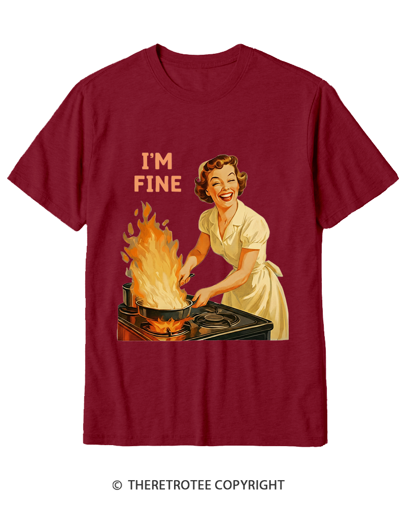 TheRetroTee I’m Fine 1950s Cotton T-Shirt