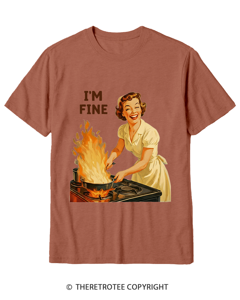 TheRetroTee I’m Fine 1950s Cotton T-Shirt
