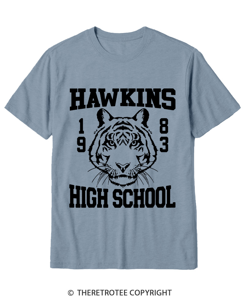 TheRetroTee Hawkins High Tiger 1980s Cotton T-Shirt