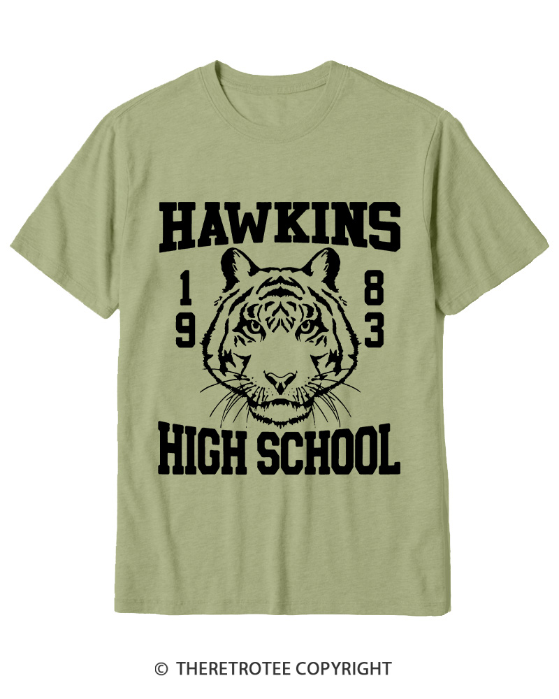TheRetroTee Hawkins High Tiger 1980s Cotton T-Shirt