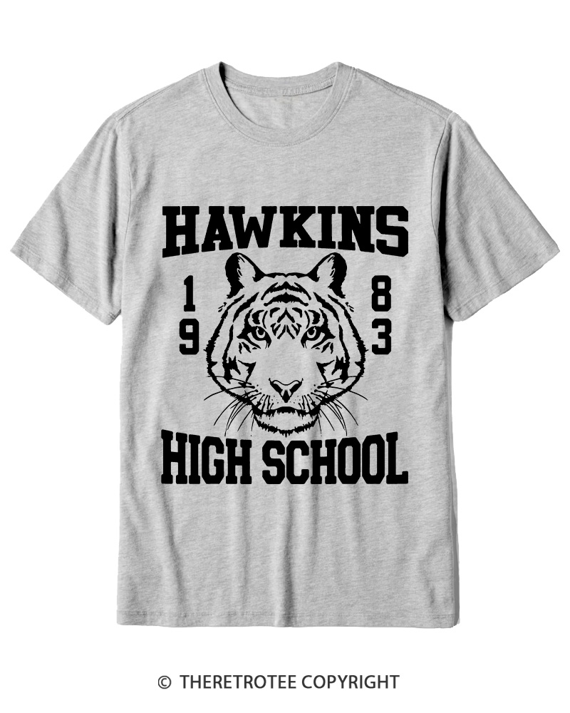 TheRetroTee Hawkins High Tiger 1980s Cotton T-Shirt
