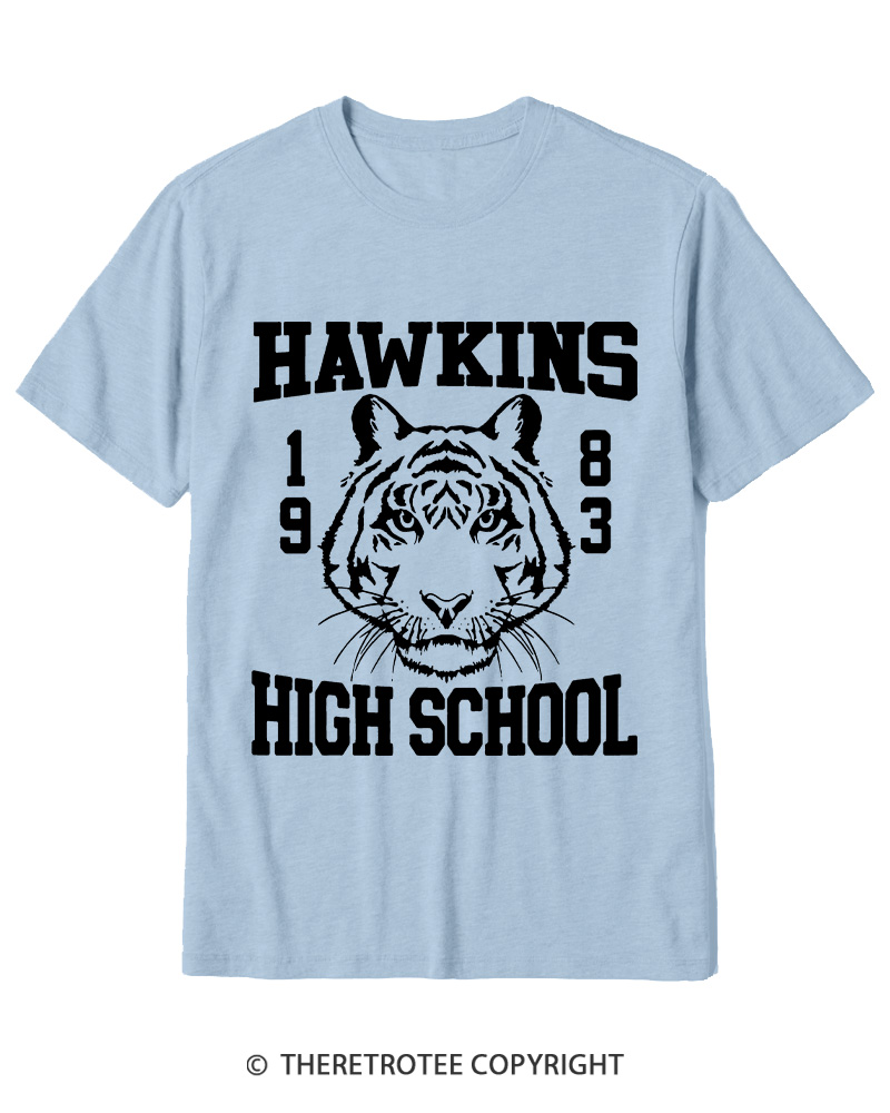 TheRetroTee Hawkins High Tiger 1980s Cotton T-Shirt