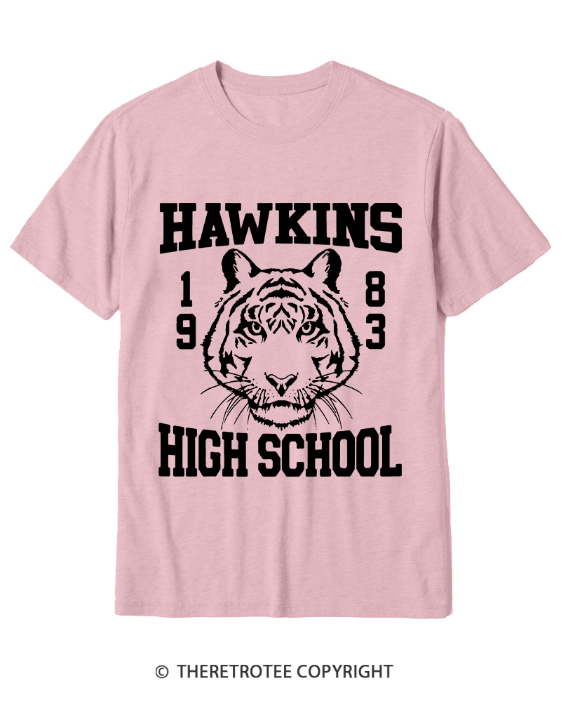 TheRetroTee Hawkins High Tiger 1980s Cotton T-Shirt