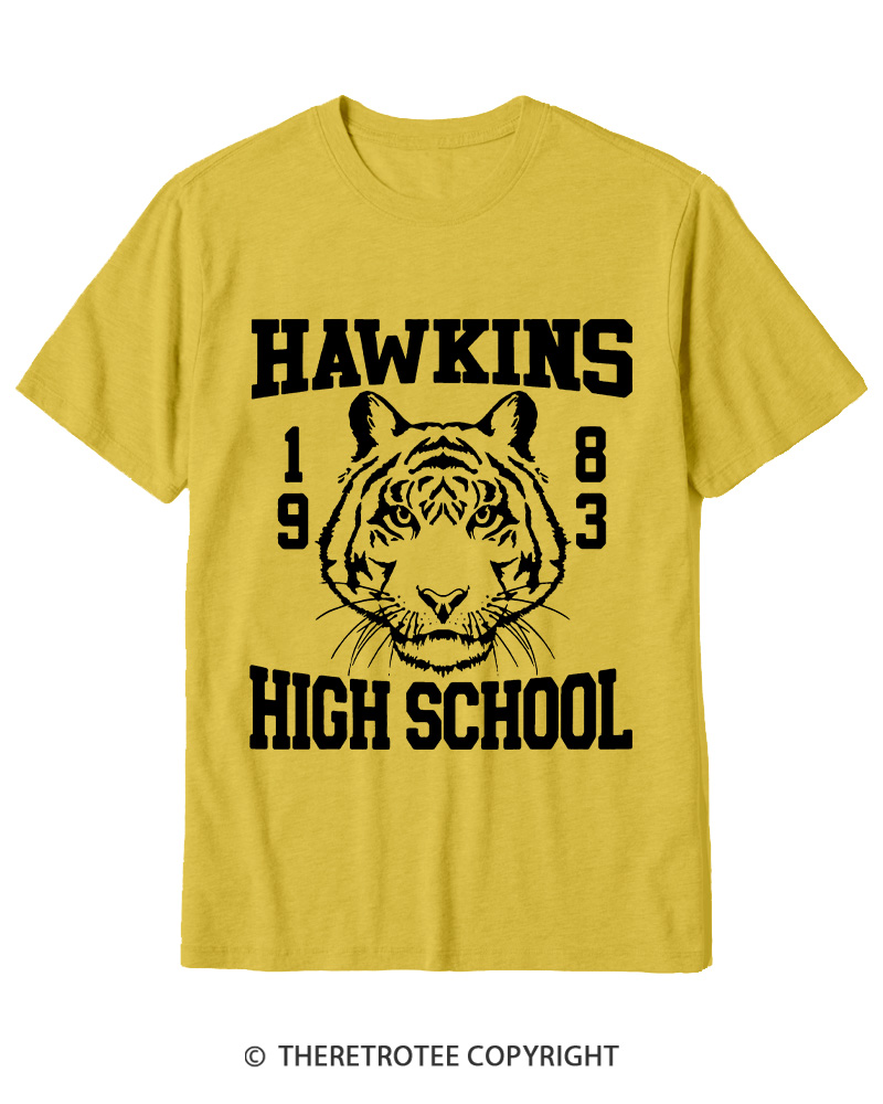 TheRetroTee Hawkins High Tiger 1980s Cotton T-Shirt