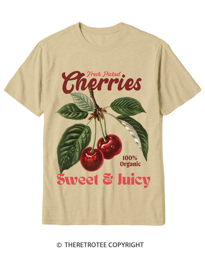 TheRetroTee Vintage Cherry 1950s Cotton T-Shirt
