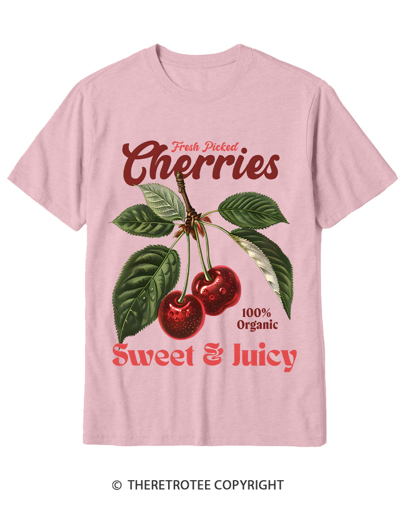 TheRetroTee Vintage Cherry 1950s Cotton T-Shirt