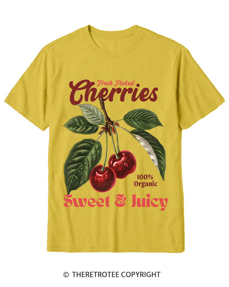 TheRetroTee Vintage Cherry 1950s Cotton T-Shirt