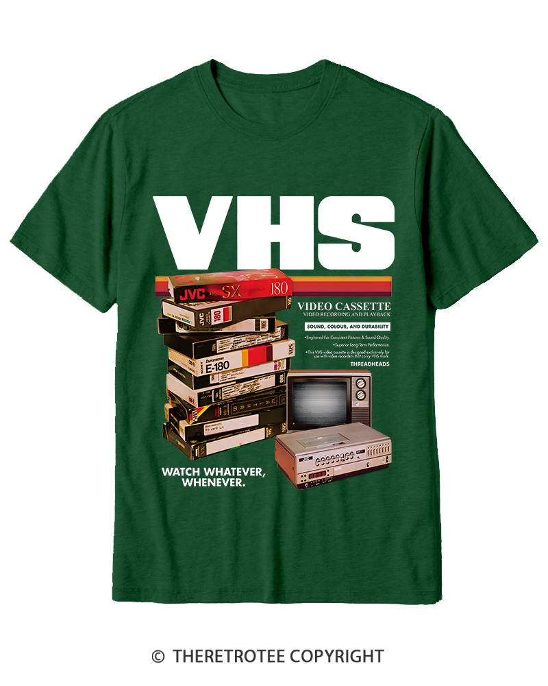TheRetroTee VHS Tapes 1980s-1990s Cotton T-Shirt