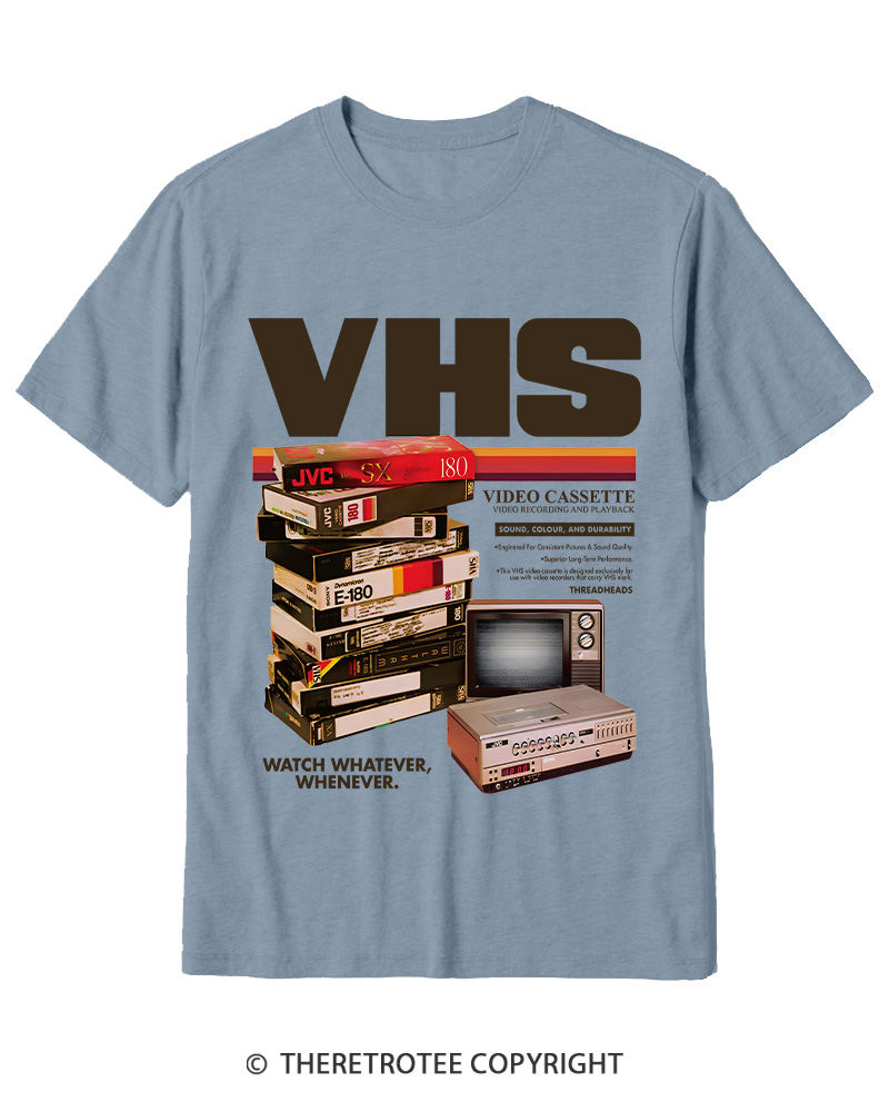 TheRetroTee VHS Tapes 1980s-1990s Cotton T-Shirt