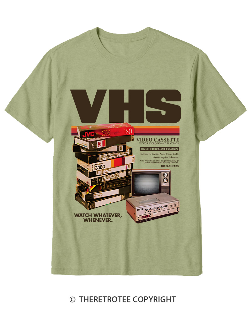 TheRetroTee VHS Tapes 1980s-1990s Cotton T-Shirt