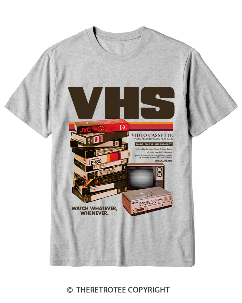 TheRetroTee VHS Tapes 1980s-1990s Cotton T-Shirt