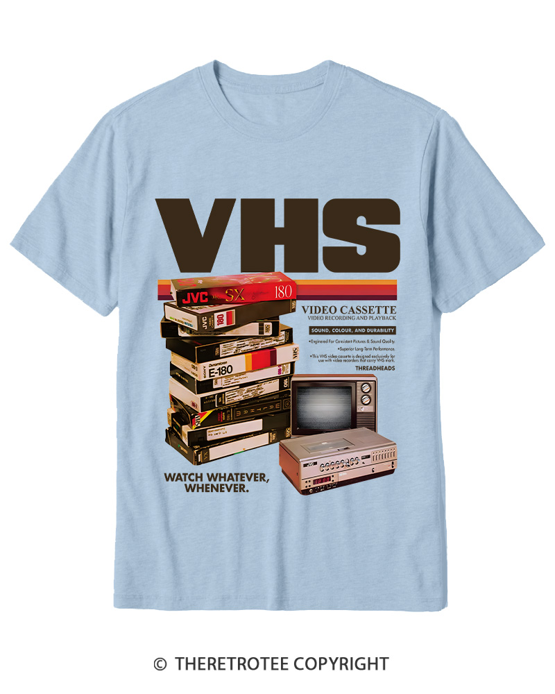 TheRetroTee VHS Tapes 1980s-1990s Cotton T-Shirt