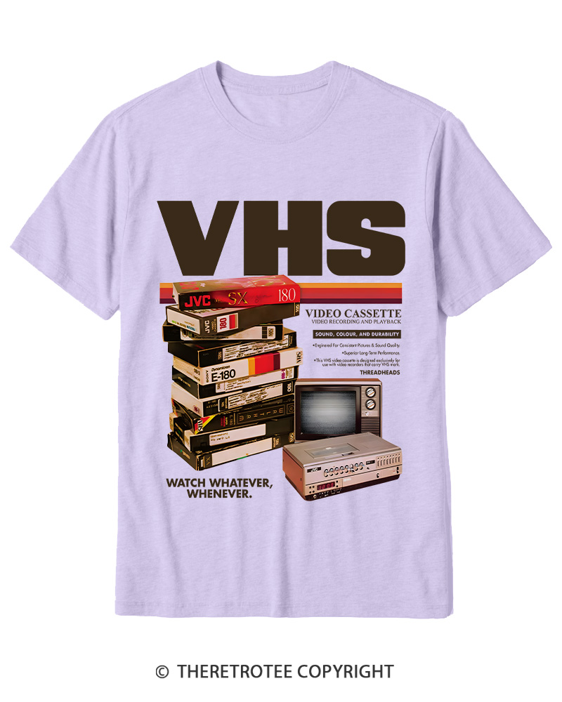 TheRetroTee VHS Tapes 1980s-1990s Cotton T-Shirt
