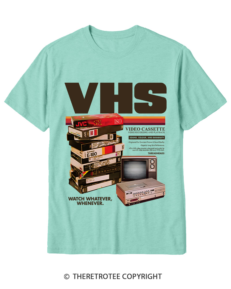 TheRetroTee VHS Tapes 1980s-1990s Cotton T-Shirt