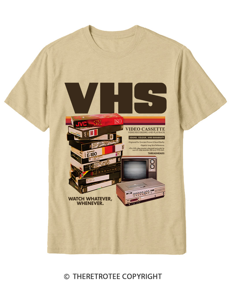 TheRetroTee VHS Tapes 1980s-1990s Cotton T-Shirt