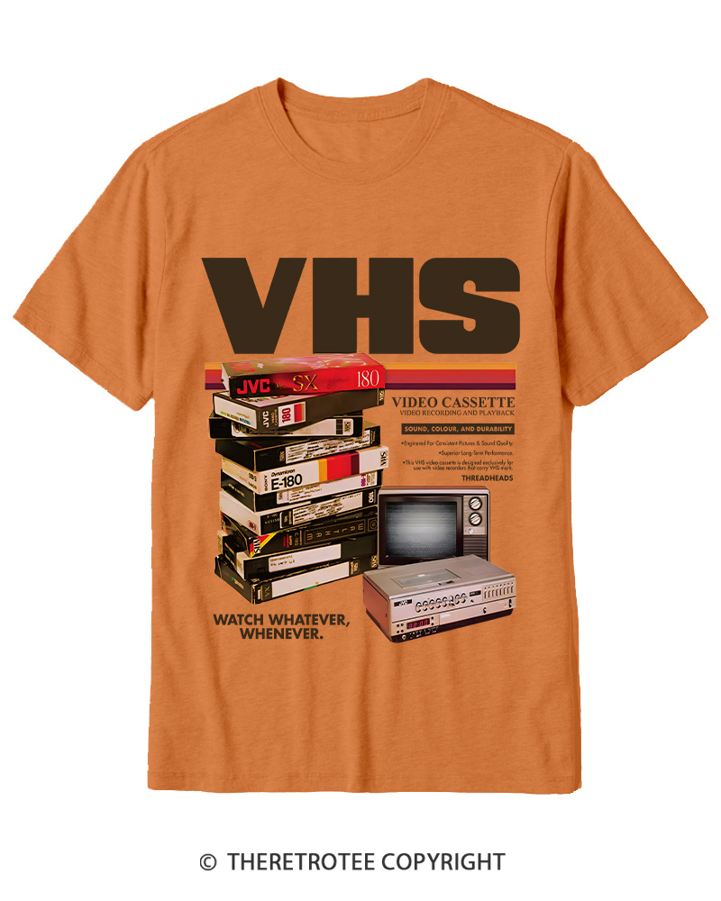 TheRetroTee VHS Tapes 1980s-1990s Cotton T-Shirt