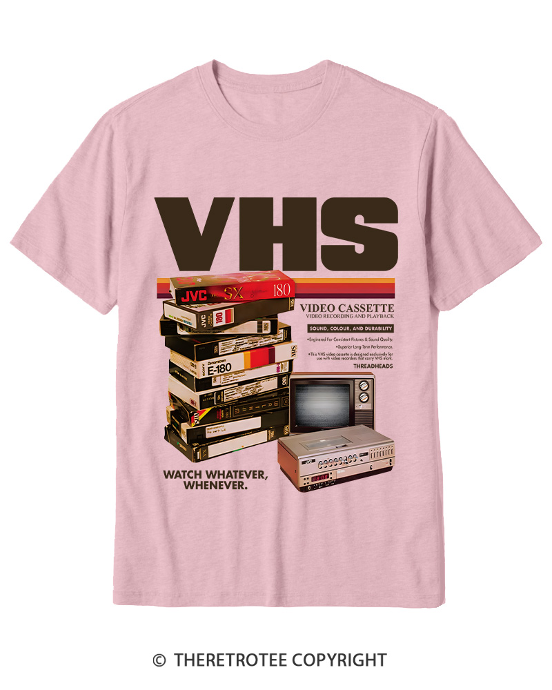 TheRetroTee VHS Tapes 1980s-1990s Cotton T-Shirt