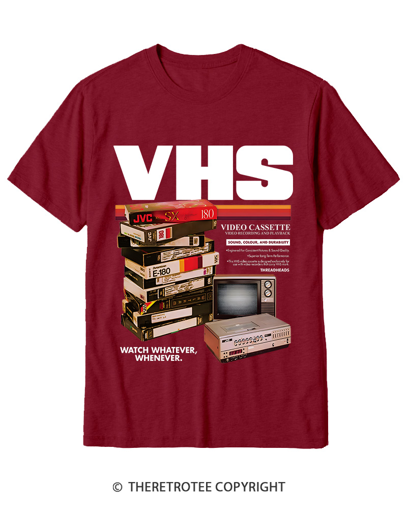 TheRetroTee VHS Tapes 1980s-1990s Cotton T-Shirt