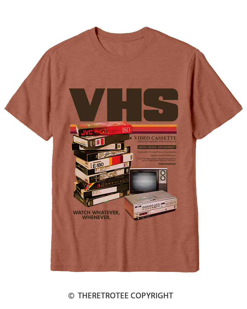 TheRetroTee VHS Tapes 1980s-1990s Cotton T-Shirt